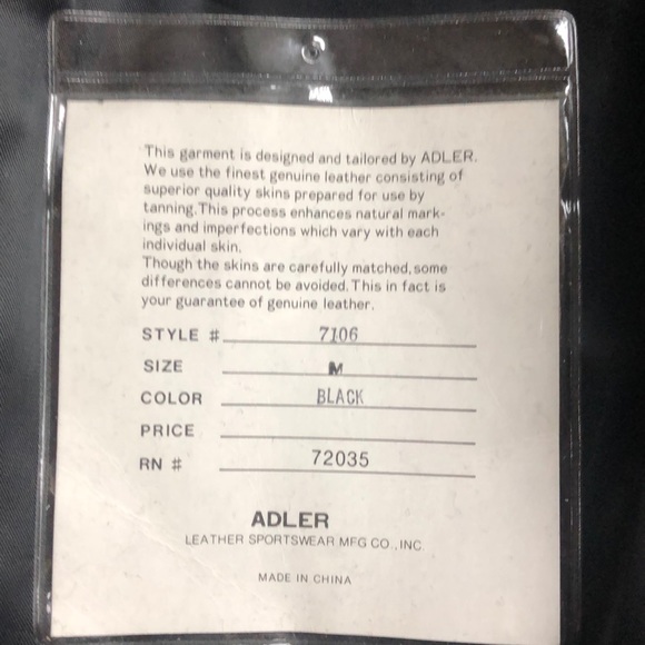 Adler Vintage Men’s Leather Jacket (Medium) - Picture 3 of 6